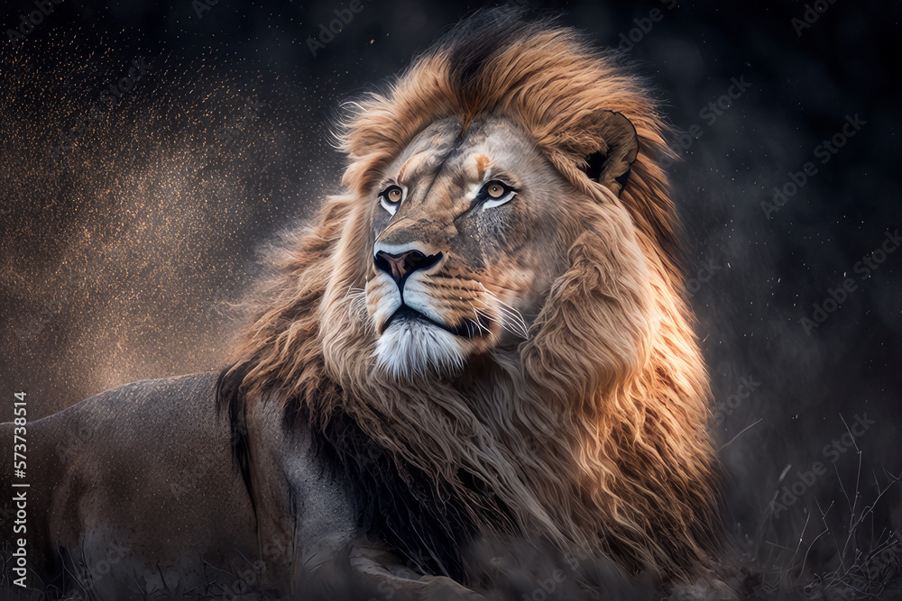 Lion King of the Jungle. Created using Generative AI.