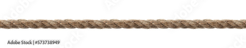 Long durable hemp rope on white background