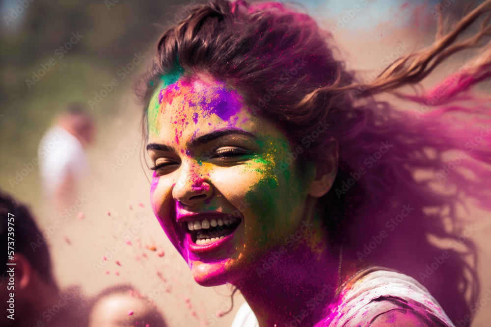 Obraz premium Holi festival Generative AI