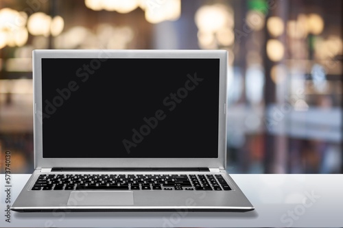 Laptop modern computer with a blank screen