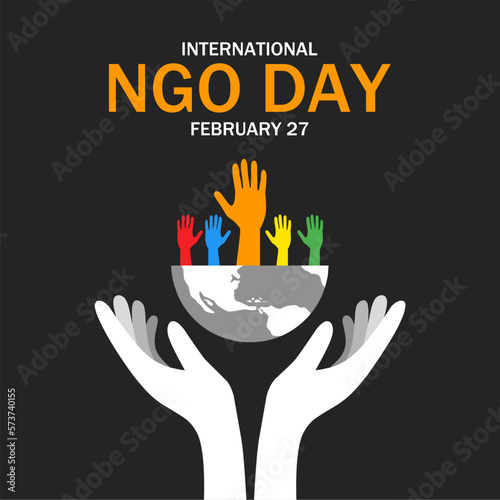 International NGO day theme template. Vector illustration. Suitable for Poster, Banners, campaign and greeting card.  photo