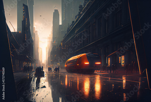 San Francisco city in the golden hour background. Skyscraper and landscape concept. Generative AI