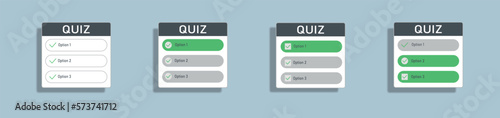 Quiz guess social media sticker icon in flat style. Template of quiz. Help button sign business concept. Social media elements stories stickers, web, app, ui. 
 Vector. Isolated transparent