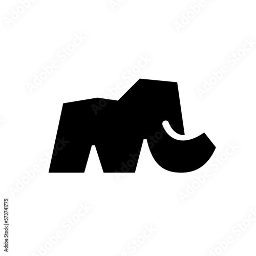 Simple Mammoth Silhouette Logo Icon