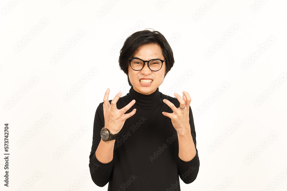 Angry and Pointing at you Of Beautiful Asian Man Isolated On White Background Angry and Pointing at you Of Beautiful Asian Man Isolated On White Background