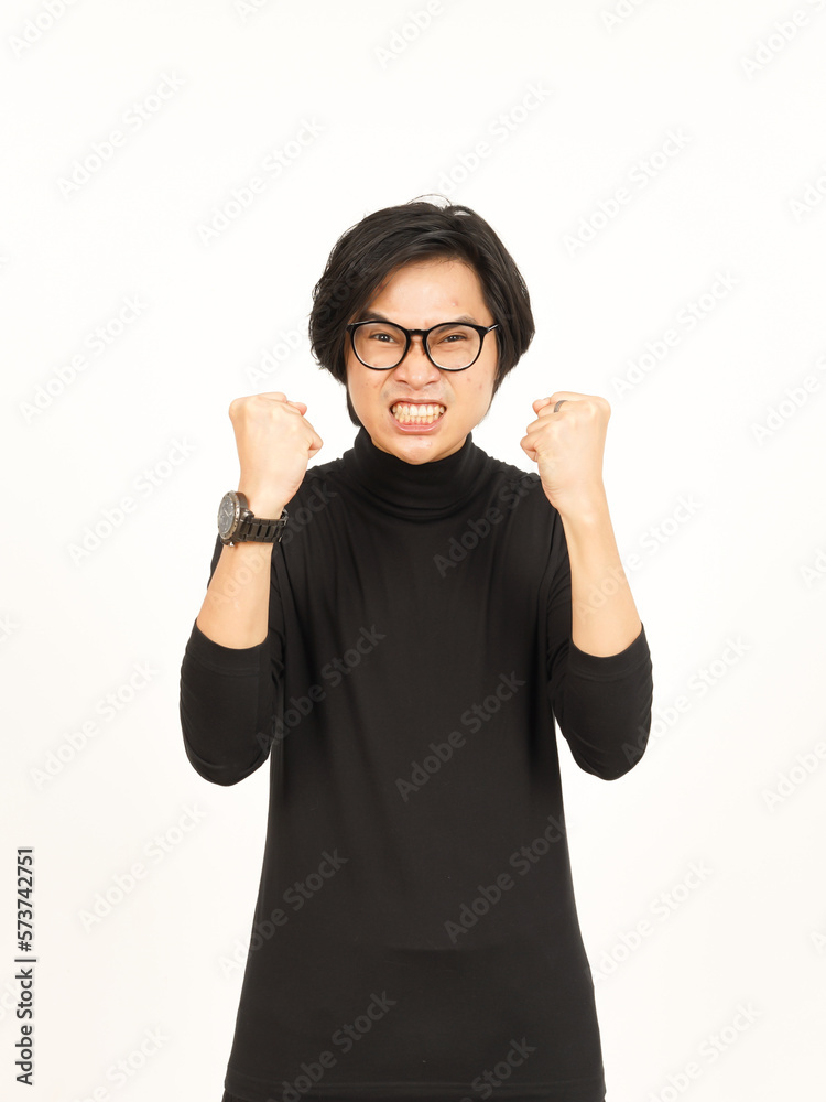 Angry and Pointing at you Of Beautiful Asian Man Isolated On White Background Angry and Pointing at you Of Beautiful Asian Man Isolated On White Background