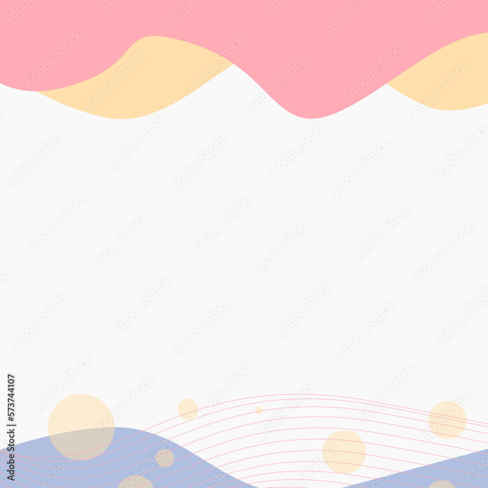 Abstract Minimal Color Curves Frame Template with Flowing Bubbel and Stripe Wvaes