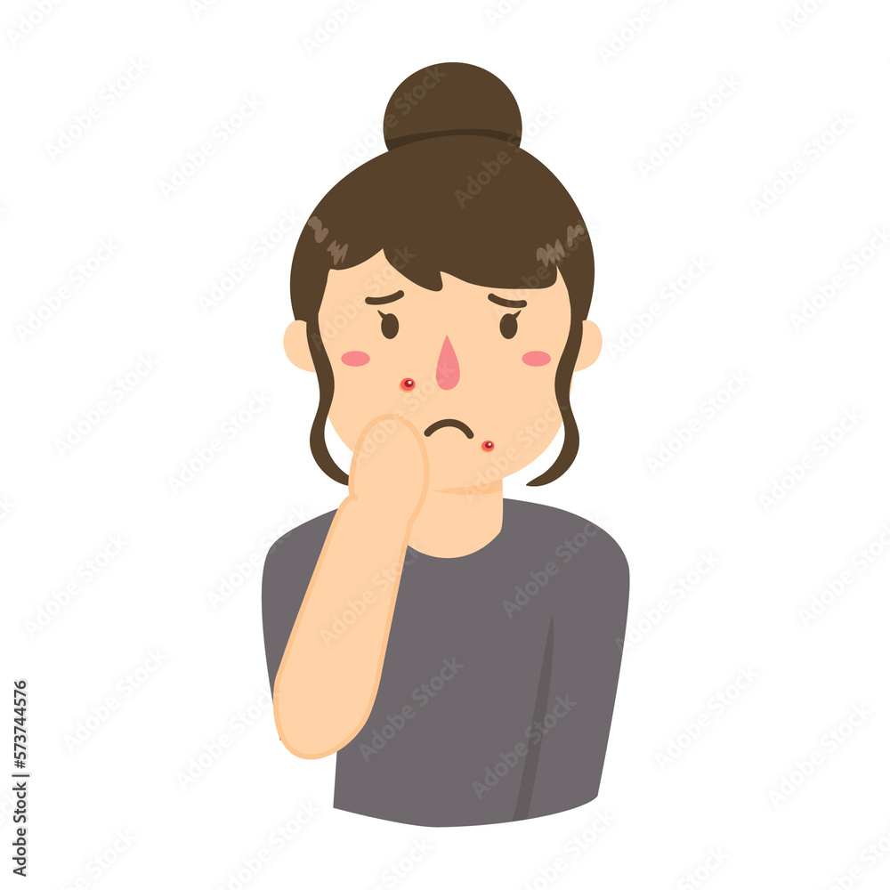 flat woman face with skin diseases rashes acne flat woman face with skin diseases rashes acne