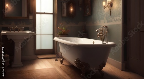 Vintage bathroom interior design  AI Generated 