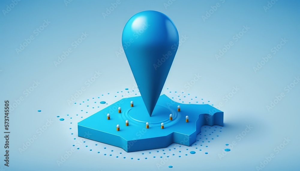 Blue location 3d icon marker. Generative ai Blue location 3d icon marker. Generative ai