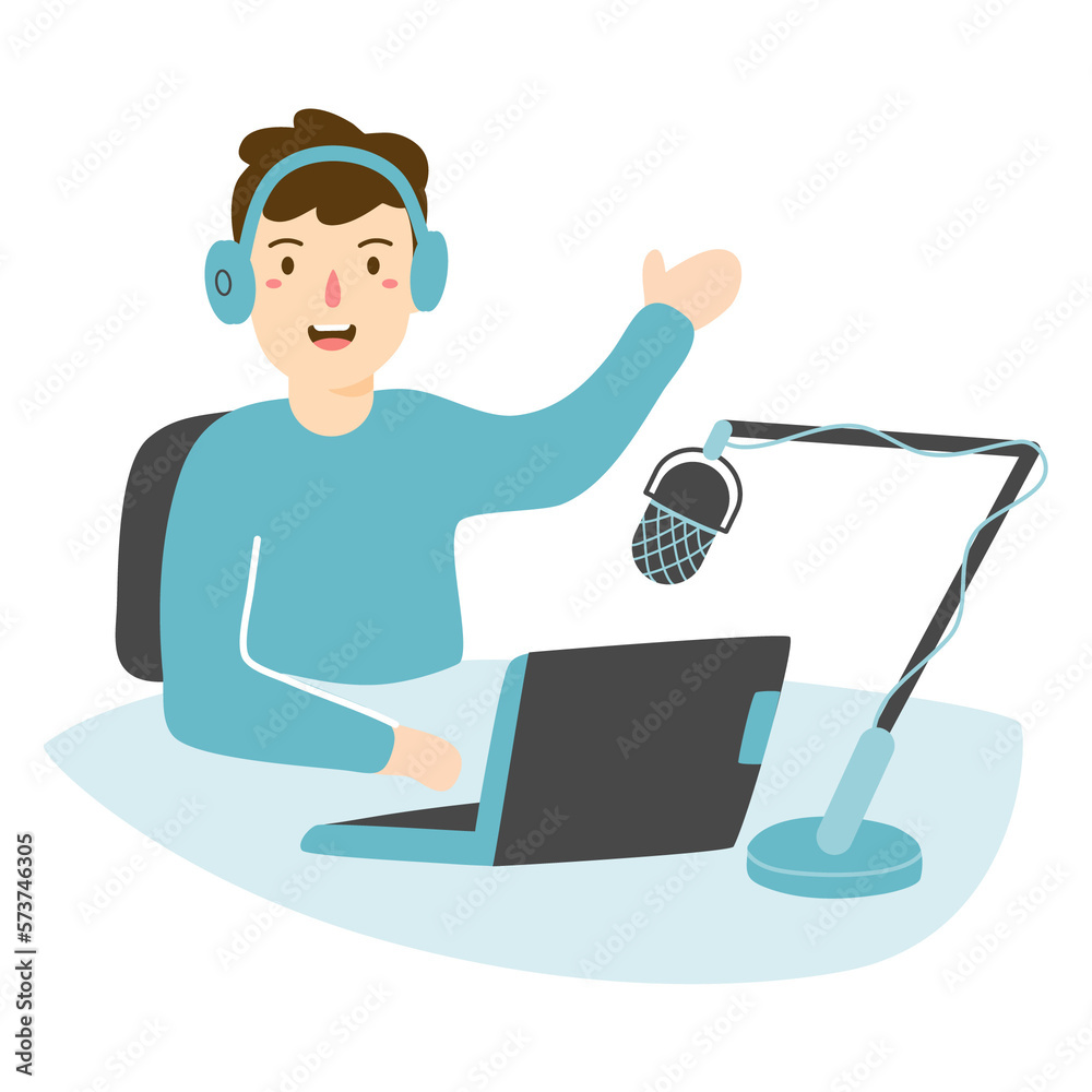 podcast concept with characters podcast concept with characters