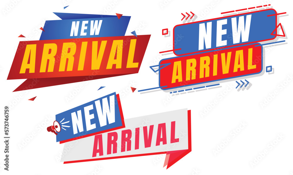 New arrival design, Collection of new arrival product banner flat design, new arrival, vector illustration.