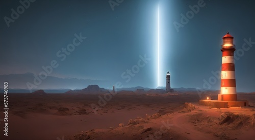 Post-apocalyptic desert lighthouse [AI Generated]
