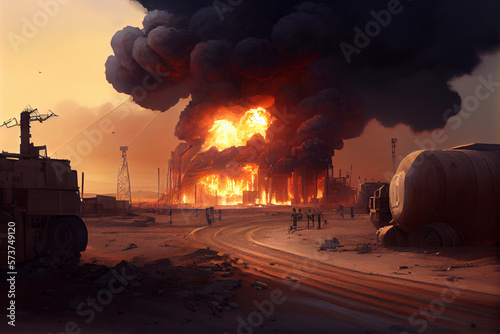 explosion of the oil wells