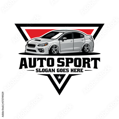 racing car illustration logo vector