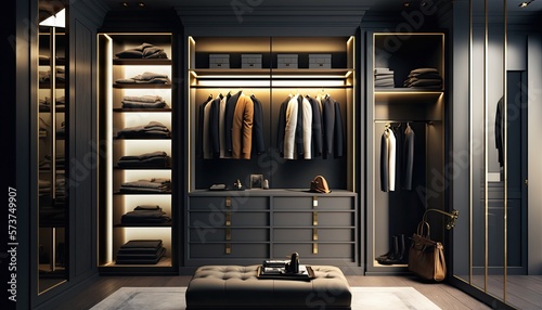 Modern luxury dressing room generative ai