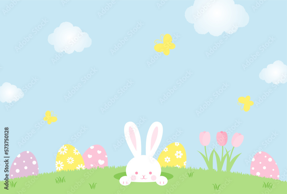 easter vector background with bunny, eggs and flowers for banners, cards, flyers, social media wallpapers, etc. easter vector background with bunny, eggs and flowers for banners, cards, flyers, social media wallpapers, etc.
