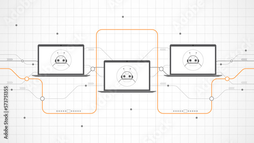 laptop technology background abstract. Ai artificial intelligence technology with line digital, black laptop color, style modern, element, dot, hi-tech, vector. laptop technological for web banner,