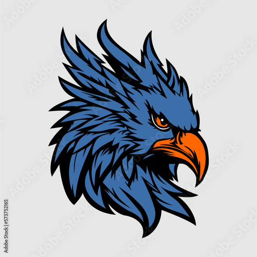 Illustration vector of Phoenix head mascot sport logo design or t shirt printing
