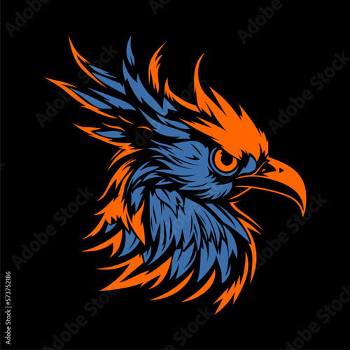 Illustration vector of Phoenix head mascot sport logo design or t shirt printing
