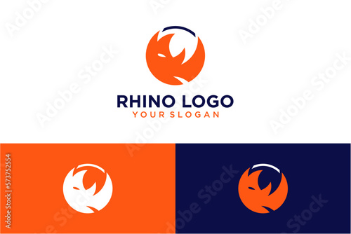 rhino logo design with zoo
