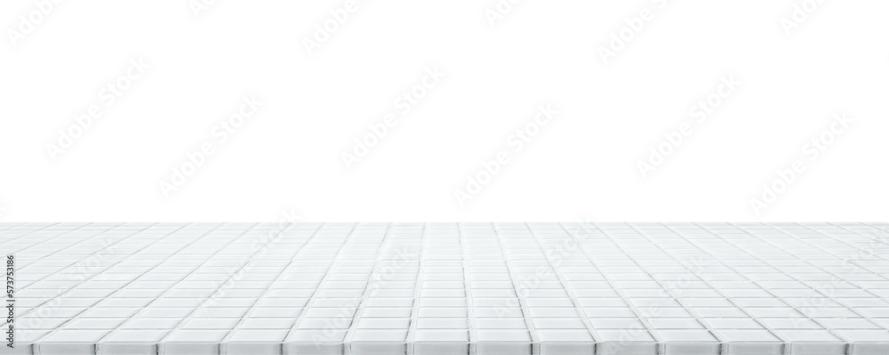 Empty white ceramic mosaic top PNG file background - can used for display or montage your products.