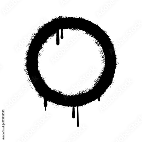 Obraz na plátně Spray Painted Graffiti spray circle isolated on white background.