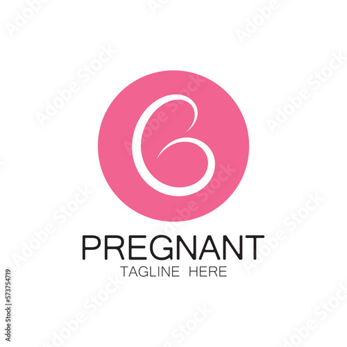 pregnant woman logo design illustration icon template vector , abstract minimalist simple, for childbirth, maternity clinic, pregnant fashion, pregnant photos with modern concepts