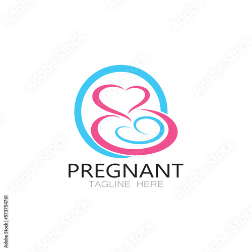 pregnant woman logo design illustration icon template vector , abstract minimalist simple, for childbirth, maternity clinic, pregnant fashion, pregnant photos with modern concepts
