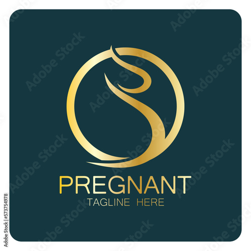 pregnant woman logo design illustration icon template vector , abstract minimalist simple, for childbirth, maternity clinic, pregnant fashion, pregnant photos with modern concepts