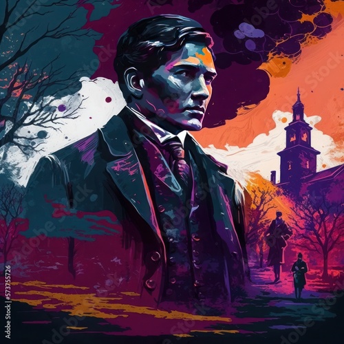 Jose Rizal abstract painting in Europe