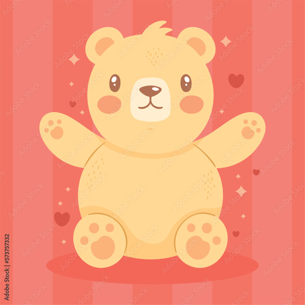 Fototapeta premium cute yellow bear happy