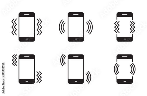 Quadro em tela Mobile phone vibrating icon vector ringtone symbols for app web logo banner icon