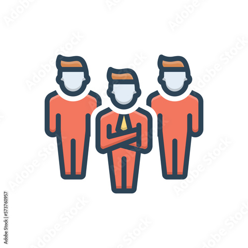 Color illustration icon for leader