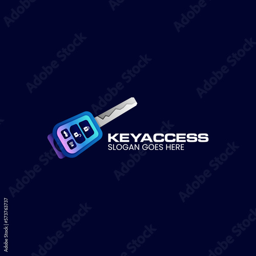 Vector Logo Illustration Key Access Gradient Colorful Style