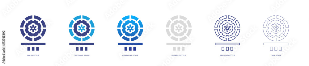 Plate icon set full style. Solid, disable, gradient, duotone, regular, thin. Vector illustration and transparent icon.