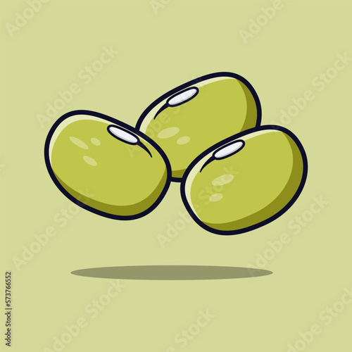 Illustration of mung beans in cartoon style. Vector illustration.
