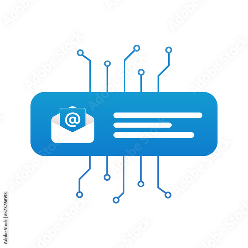 Email Marketing Automation with AI. Segmentation and personalization in digital email newsletter. AI to automate e-mail newsletters and increase customer engagement. Isolated on white background