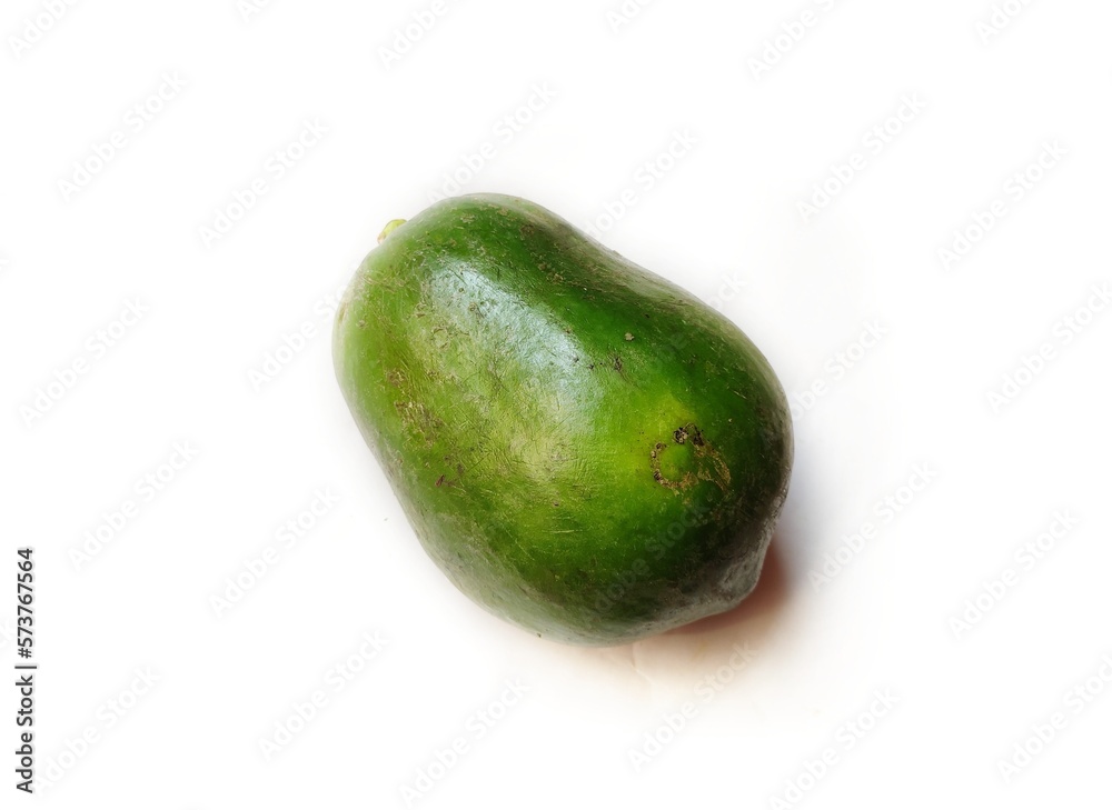 Green papaya on isolated white background.
Green papaya on isolated white background.