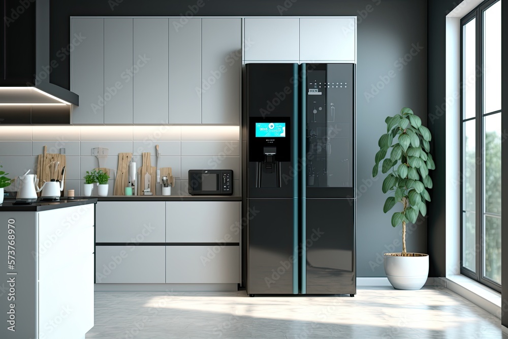 Stylish and functional modern kitchen with sleek design perfect for cooking and entertaining, Generative AI Stylish and functional modern kitchen with sleek design perfect for cooking and entertaining, Generative AI