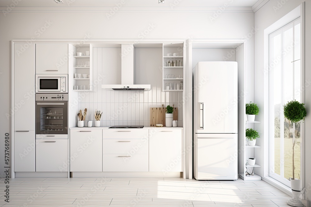 Stylish and functional modern kitchen with sleek design perfect for cooking and entertaining, Generative AI Stylish and functional modern kitchen with sleek design perfect for cooking and entertaining, Generative AI