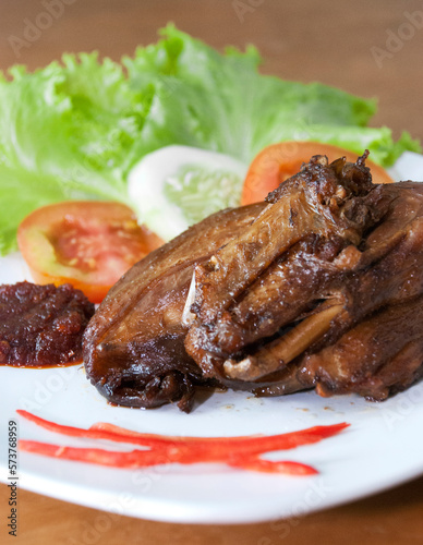 Indonesian traditional fried duck