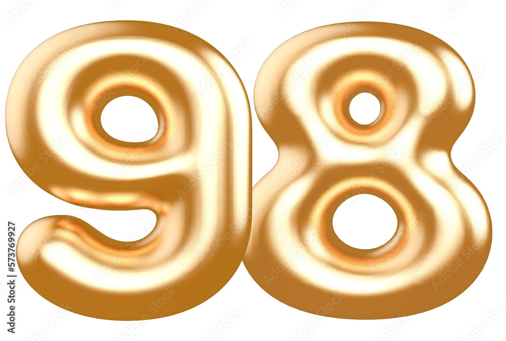 number 98 gold balloon with Generative AI number 98 gold balloon with Generative AI