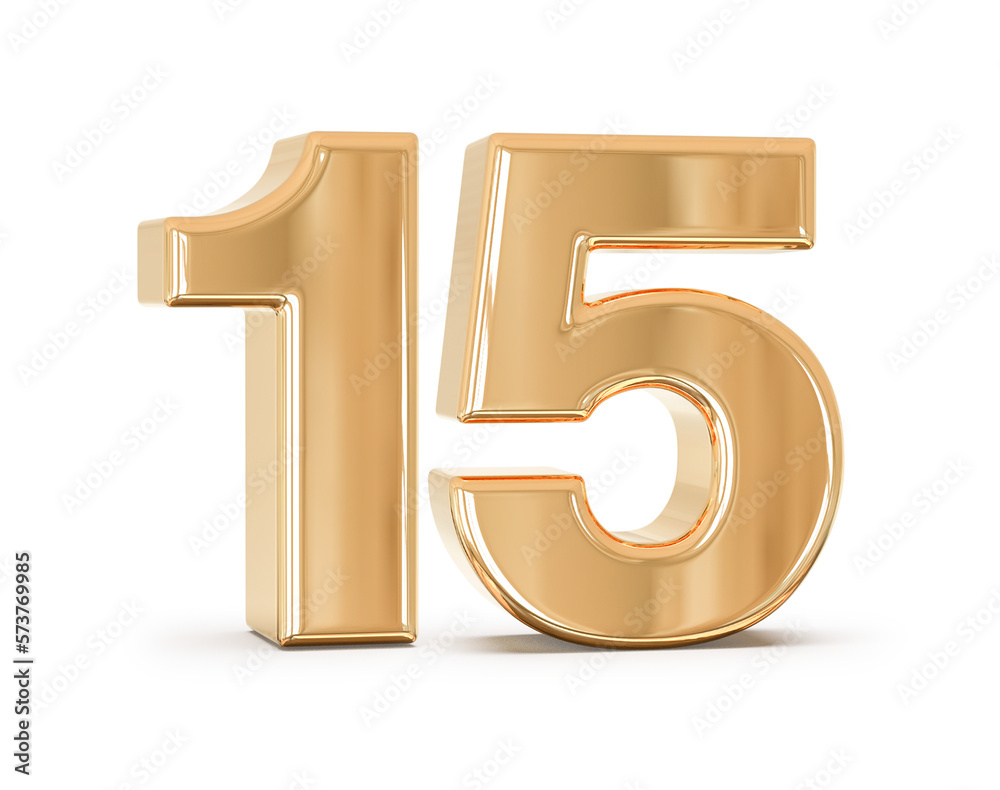 3d gold number 15 with Generative AI Stock Illustration | Adobe Stock
