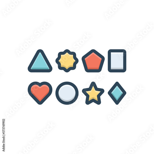 Color illustration icon for shapes photo