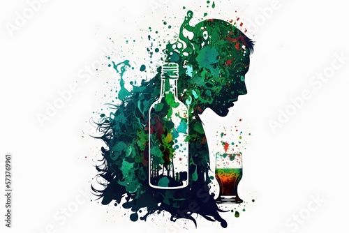 alcohol addiction created using AI Generative Technology