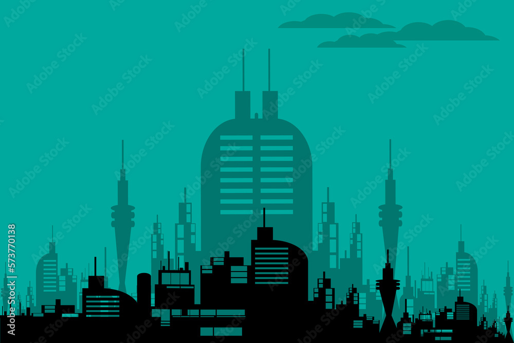 Fototapeta premium illustration of Background flat city