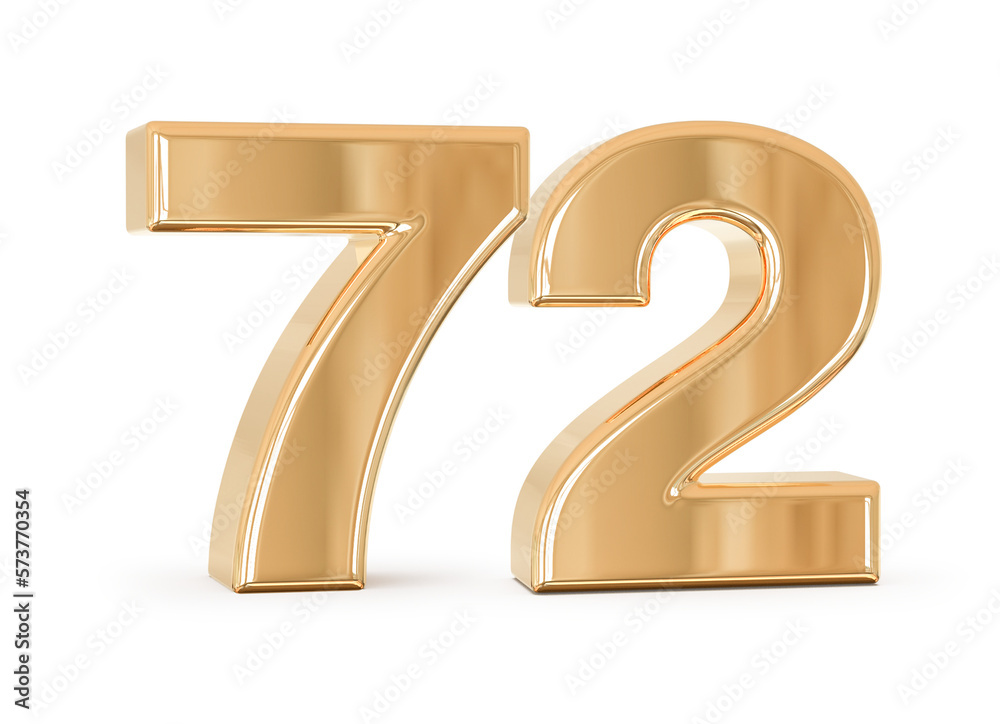 3d gold number 72 with Generative AI 3d gold number 72 with Generative AI