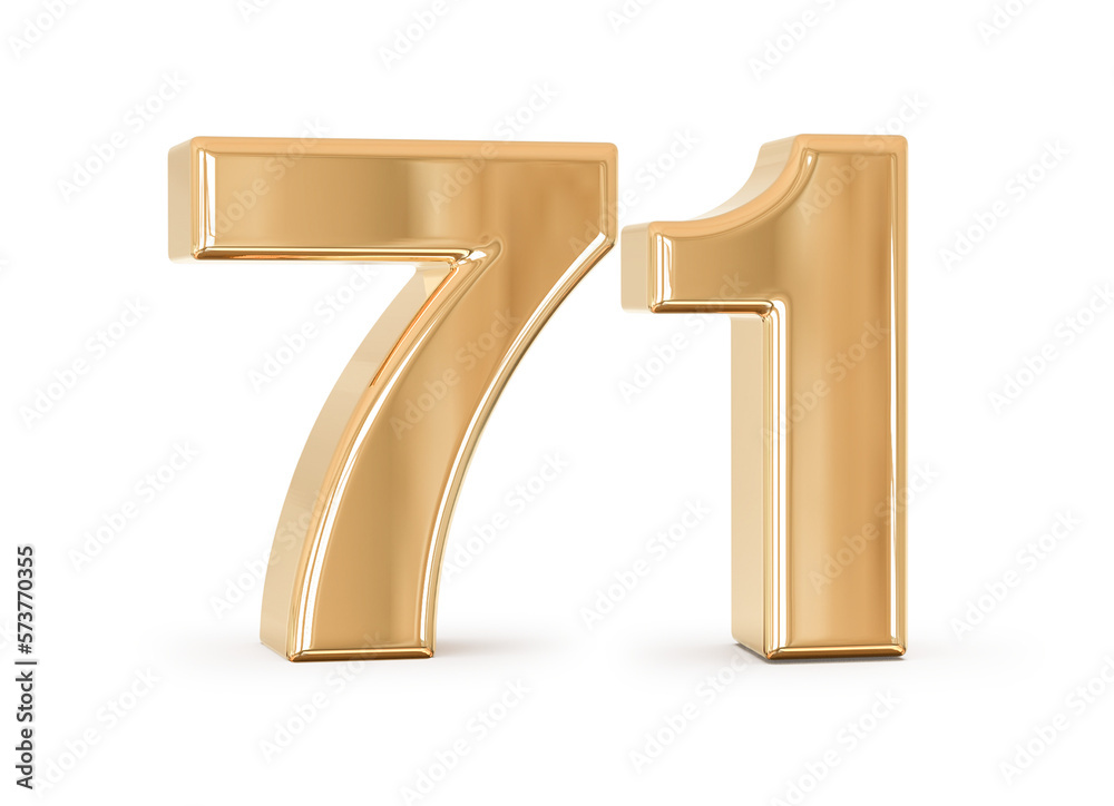 3d gold number 71 with Generative AI 3d gold number 71 with Generative AI