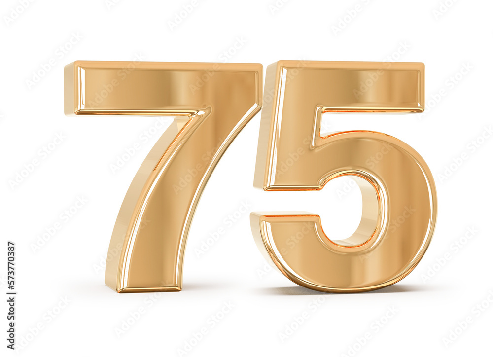3d gold number 75 with Generative AI 3d gold number 75 with Generative AI